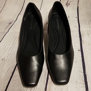 Whitestag Black Square Toe Heels